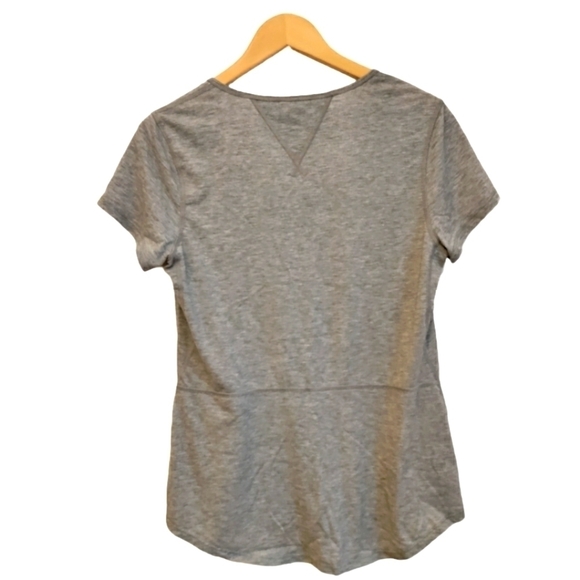 GARNET HILL LUCY Yoga Workout Athletic Top Wicking Quick-dry Grey Heather Large - Picture 5 of 11